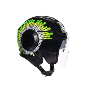 Casco de motocicleta AGV ORBYT GINZA NEGRO/NEGRO/AMARILLO/VERDE NUEVO - Imagen 1 de 6