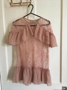 Women's/ Ladies Asos Pale Pinklace top Size 10 - Picture 1 of 2