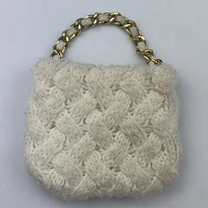 Baby Gap Purse White Knit Crochet  Handles Little Girl Kids  4”x5” - Picture 1 of 4