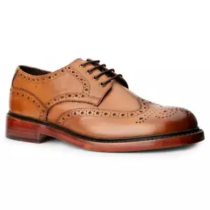 Hoggs Of Fife Muirfield Brogue Shoe Mens Shoes Footwear Burnished Tan - Picture 1 of 14