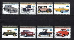 MICRONESIA, SCOTT # 245, SET OF 8 SINGLE STAMPS, FIRST FORD AUTOMOBILES, CARS - Picture 1 of 1