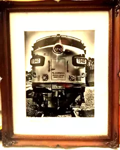 Train Railroad Print BARDS TOWN 1940 Signed Joseph Caban Framed Matted RU Corman - Picture 1 of 6