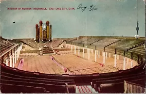 Postal Interior Tabernáculo Mormón Salt Lake City Utah 1910 - Imagen 1 de 2