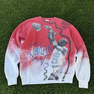Vintage Michael Jordan Magic Johnson AOP Sweatshirt 90s Multicolor Gr. XL - Bild 1 von 11