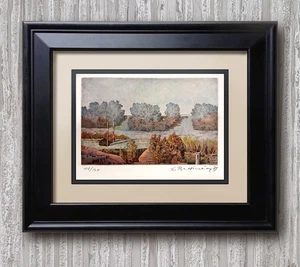 Lothar Bruckmeier Print "River landscape" 1979 Hand Signed & Numbered - 104/120 - Picture 1 of 9