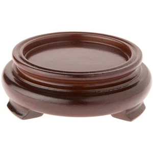 Plymor Walnut Round Wood Veneer Footed Display Base, 3" W x 3" D x 1.25" H - Picture 1 of 1