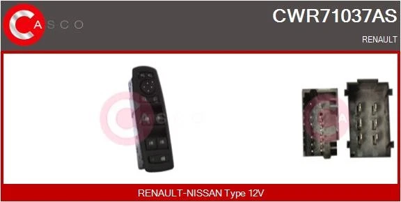 CWR71037AS CASCO Switch, window regulator for RENAULT - Image 1 of 1