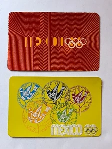 Vintage Mexikanisches Souvenir 2 Postkarten OLYMPISCHE SPIELE Samt LANZE WYMAN Mexiko 68 - Bild 1 von 4