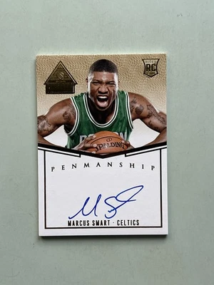 2014 Panini Paramount Penmanship Autograph Gold Marcus Smart /10 RC Rookie - Image 1 of 4