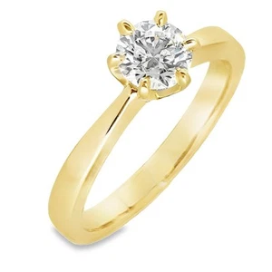 0.78ct Yellow Gold Certified Lab Grown Diamond Engagement Ring - D/VS1 - Picture 1 of 8