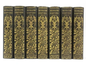 Decline and Fall of the Roman Empire GIBBON 1904 7 Vols Vintage Ed Gilt Bindings - Picture 1 of 9