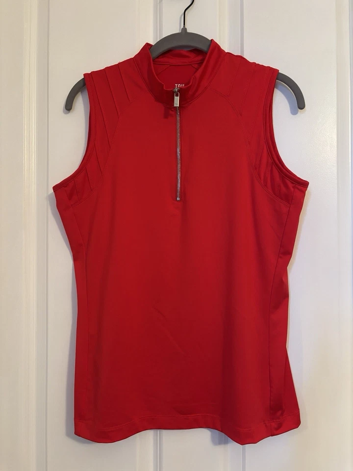 Tail - Women’s Red Sleeveless Zip Tank Top.  Size. M - Image 1 of 4