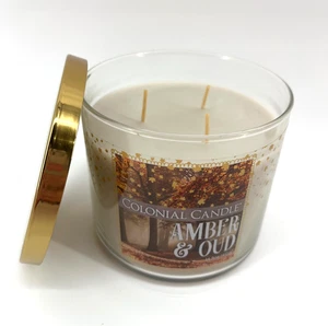 Colonial Candle (1) AMBER & OUD 3 Wick 14.5 oz Jar Candle HOLIDAY - Picture 1 of 2
