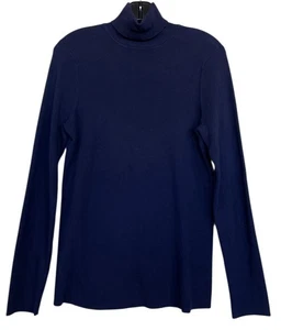 Chicos Turtleneck Sweater Womens Size 1 Medium Purple Ribbed Classic Ladies - Picture 1 of 6