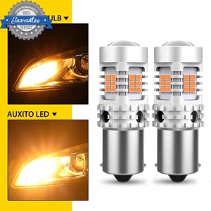 2X BA15S 1156 P21W P21W LED Turn Signal Bulbs Amber with Build-in Load Resistor - Foto 1 di 8