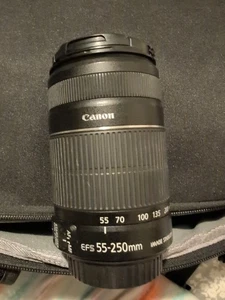 Canon EF-S 55-250mm F/1:4-5.6 IS Telephoto Zoom Camera Lens SEE 6TH PICTURE - Picture 1 of 9