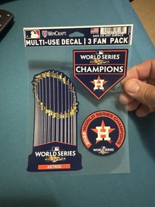 HOUSTON ASTROS 2022 WORLD SERIES CHAMPS 3 PACK DECALS MLB - Picture 1 of 1