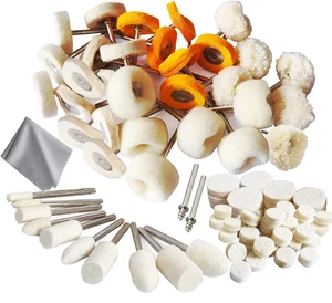 78 Pcs Polishing Buffing Wheel Set for Dremel Polishing Kit Felt Wool Cotton 1/8 - Picture 1 of 12