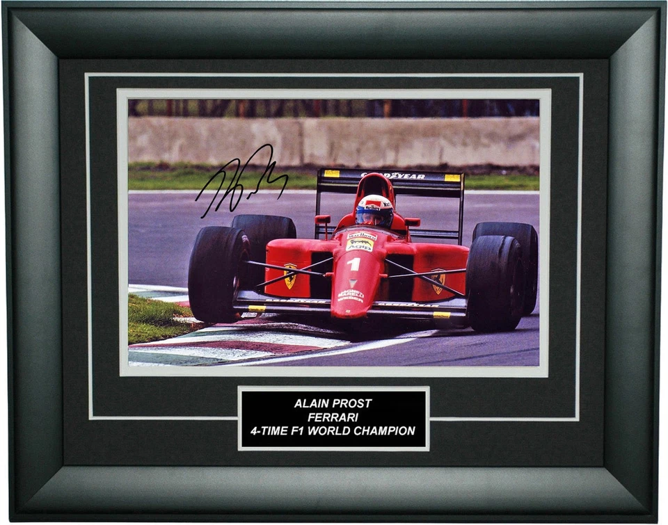 Marco de fotos Ferrari F1 firmado por Alain Prost - autografiado - 8x12 pulgadas Foto 1 de 1