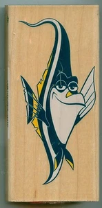 TODOS LOS MEDIOS NOCTURNOS sello de goma PECES montado madera, grande, 970J12, pesca - Imagen 1 de 1