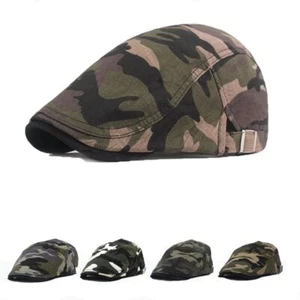 Gorras de camuflaje Newsboy Para hombres Algodón Top Plano Gorra Pintor Boina Sombrero de sol - Imagen 1 de 12