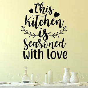 Calcomanía adhesiva de pared This Kitchen Is Seasoned With Love v3 cita decoración familiar - Imagen 1 de 36