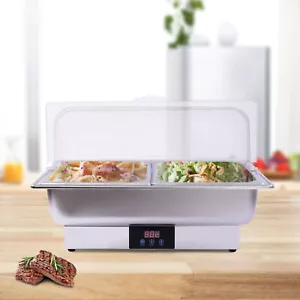For Restaurants, Hotels Commercial 2-well Buffet Food Warmer W/ Half Cover 5.7L - Picture 1 of 24