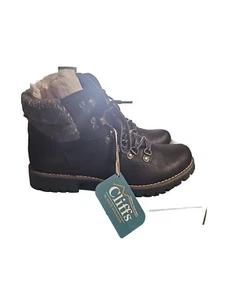 Cliffs by White Mountain, Women Pathfield Lace up, Hiker Bootie, Black/Fabric 9 - Picture 1 of 12
