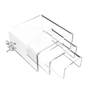 Clear Acrylic 1/8" Short Riser 3 Piece Set Display Stands - Picture 1 of 2