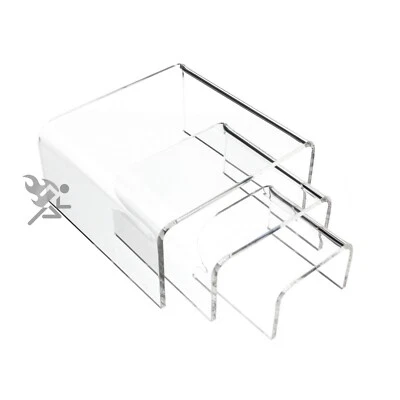 Clear Acrylic 1/8" Short Riser 3 Piece Set Display Stands - Image 1 of 2