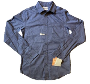 Falls Creek Shirt Mens Small Performance Un Tuck Button Up Long Sleeve Stretch - Picture 1 of 17