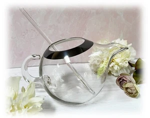 Orrefors Mingus Martini Pitcher 50oz Clear Platinum Vicke Lindstrand w Stirrer - Picture 1 of 6
