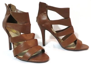 Damenschuhe Größe 9 hoher Absatz Riemchen braun offene Zehenpartie 4,4 Zoll Stiletto von Deb - Bild 1 von 9