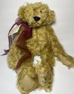 Vintage Boassy Bear Edward 12" Mohair Jointed Bear With Tags/Ribbon - Picture 1 of 9