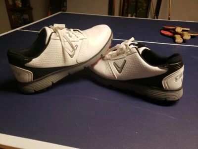 Zapatos de golf Callaway Balboa para hombre talla 9,5 D de cuero blanco Foto 1 de 4