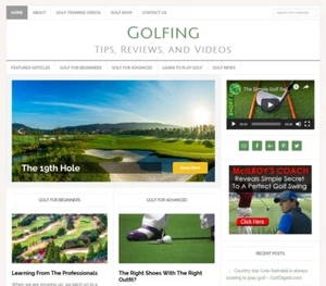* GOLFING TIPS * niche blog website business for sale w/ AUTO UPDATING CONTENT! - Picture 1 of 4
