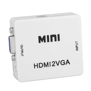 HDMI to VGA Converter 1080P Video 3.5mm Audio Port Output LCD PC Display Adapter - Picture 1 of 10