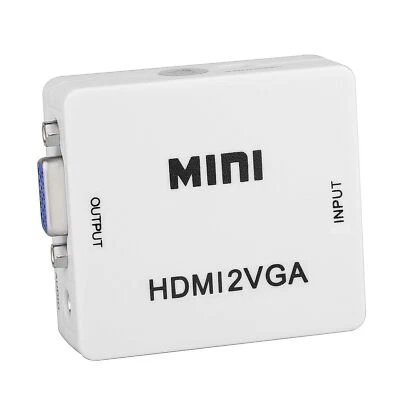 HDMI to VGA Adapter 1080P Video 3.5mm Audio Output LCD PC Monitor Port Converter - Image 1 of 4