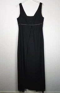 Dave & Johnny Dress Gown 16 Black Bling Long A-Line Sleeveless Fits Snug - Picture 1 of 9