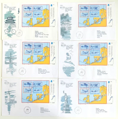 Finland 6X Block 4 On FDC With Various Sights Finlandia 1988 - Image 1 of 2