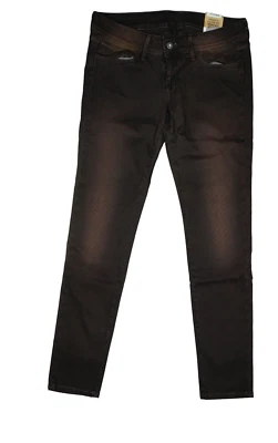 Pepe Jeans Skittle Mujer Pantalón Stretch Skinny Low Delgado XL 40 W32 L32 Braun - Imagen 1 de 4