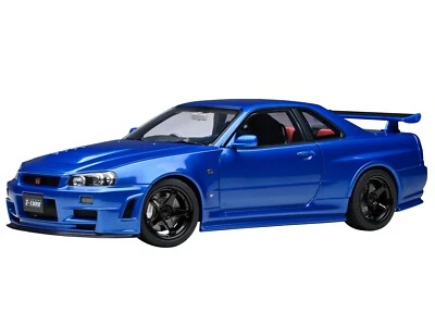 NISSAN SKYLINE GT-R R34 NISMO Z-TUNE RHD BAYSIDE BLUE 1/18 BY AUTOART 77462 - Image 1 of 4