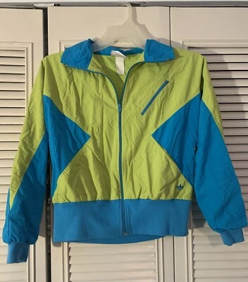 Adidas Cortavientos Vintage Años 90 Cremallera Azul Y Verde Retro Talla Mediana Foto 1 de 4