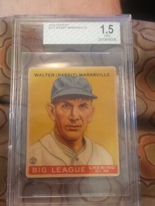 1933 Goudey Big League Chewing Gum-R319 #117 RABBIT MARANVILLE  HOF BVG 1.5 