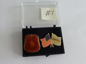 VINTAGE MLB San Diego Padres Collectors Pins 2 STYLES with Case All Metal #1 - Picture 1 of 3