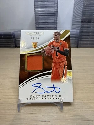2016 Immaculate Collegiate #74 Gary Payton II rookie jersey auto 08/99  - Image 1 of 3
