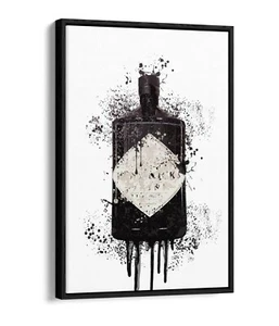 HENDRIX GIN SPLASH ART - EFECTO FLOTANTE LONA ARTE DE PARED IMPRESIÓN FOTO - BLANCO Y NEGRO - Imagen 1 de 12