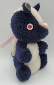 Vtg Black White SQUIRREL SKUNK Plush Stuffed Fun World Unusual Clear Red Eyes - Picture 1 of 5