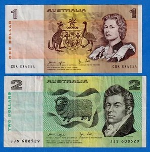 Australia Combo $1 & $2 1979 42c & P-43c  - 2 Circulated Notes - AUS#18 - Picture 1 of 3
