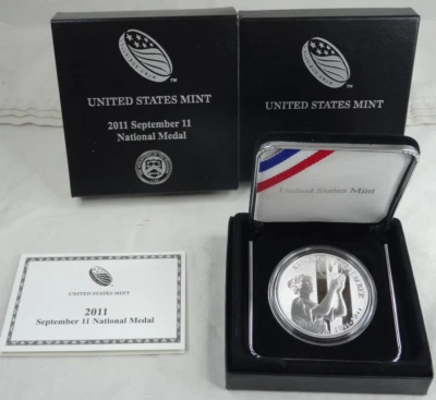 2011-P September 11 Proof Silver National Medal US Mint Commemorative COA OGP - Image 1 of 4